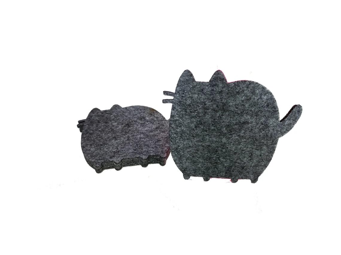 Wool Felt Cat Coasters – Set of 6 | 4 Inch Felt Cup Holders | Gift Box Coaster Set for Table Protection, Coffee Mugs, Tea Cups & Home Decor